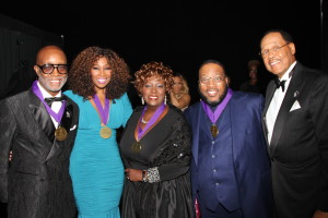 Stellar Honors honorees, Jonathan Slocumb, Yolanda Adams, Tramaine Hawkins, Marvin Sapp and CCP CEO Don Jackson.