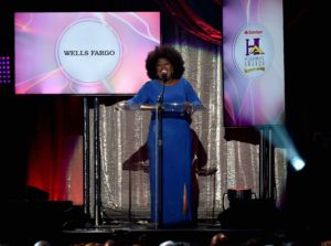 Sheryl Underwood speaking at the 2016 State Farm Neighborhood Awards in Las Vegas.