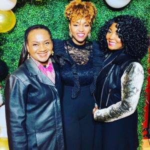 Lin Woods, Toya and Wanda Combs at Toya's listening party in St. Louis, December 2019.